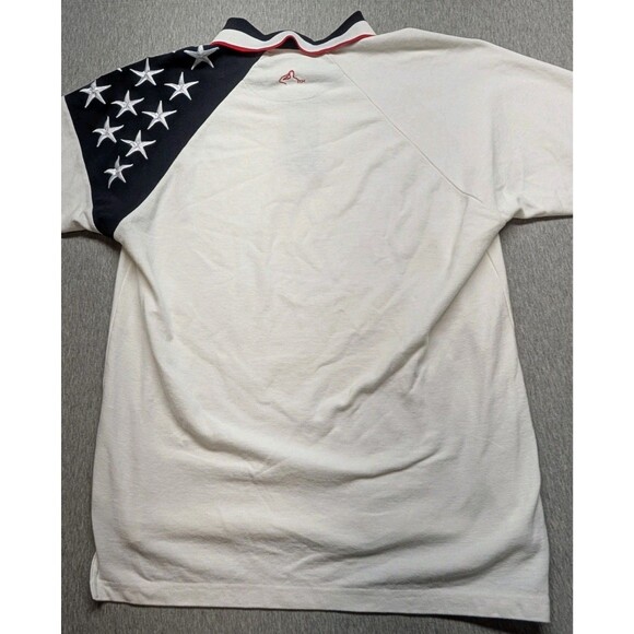 Rock Point Men's XL White Polo Shirt Patriotic Stars on Sleeve USA Freedom - Picture 12 of 13